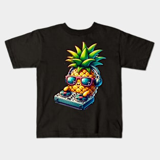 Cute Kawaii Pineapple DJ Kids T-Shirt